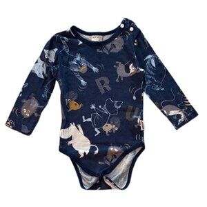 MOOMIN Navy Blue Kids Ling Sleeve Bodysuit ORGANIC COTTON